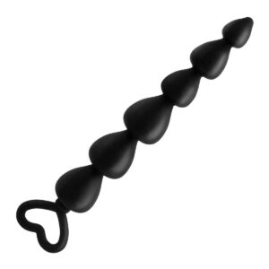 Analkette aus Silikon Black Beads 17,5 CM