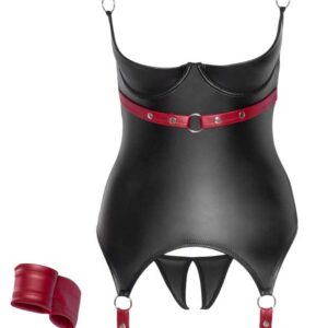 Sexy Ouvert-Set mit Strapshemd und String im edlen Mattlook Cottelli Schwarz