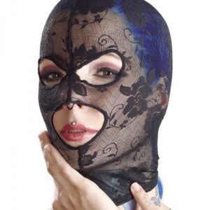 Leichte Kopfmaske aus Spitze in schwarz