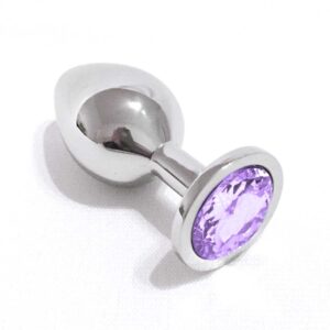 Buttplug aus Metall mit Kristall S