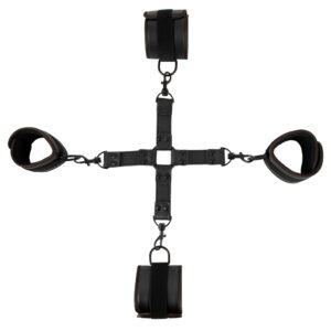 Fessel-Set mit Fesselkreuz in Lederoptik Vegan Fetish Schwarz