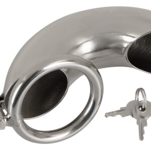 Gebogener Peniskäfig mit Hodenring Fetish Collection Silber