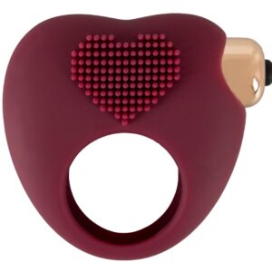 Magic Shiver Vibro Penisring in Herzform mit Stimulationsnoppen Rot