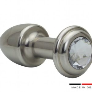 Edler Edelstahl Buttplug 35 mm mit Stein