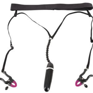 Schamlippenspreizer mit Vibrator "Spreader String" Schwarz