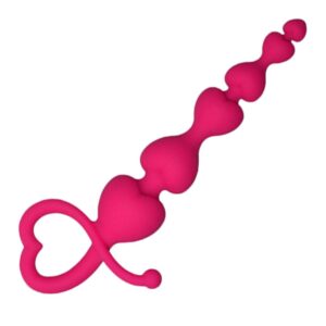 Analkette aus Silikon Rosered Heart 19 CM