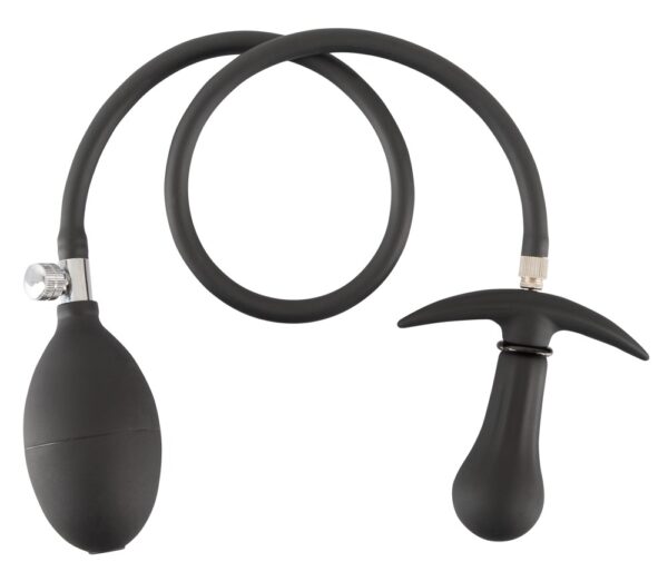 Pump-Analplug mit abnehmbarem Schlauch & Metallkugel Inflatable Plug Schwarz