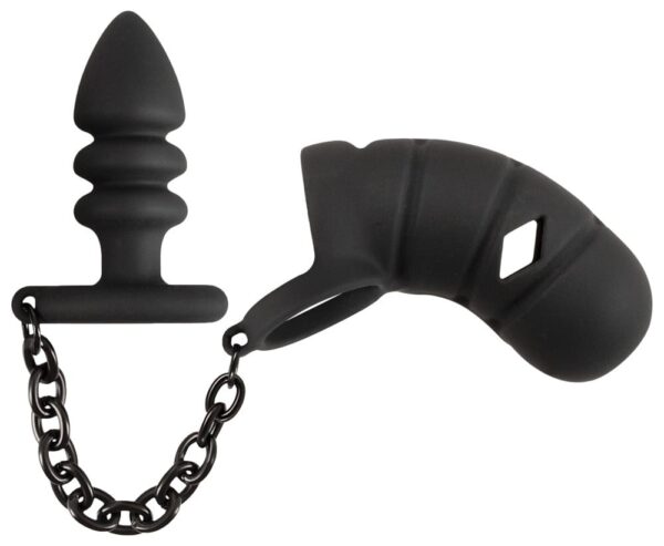 Analplug mit Peniskäfig 8 x 2,9 cm
