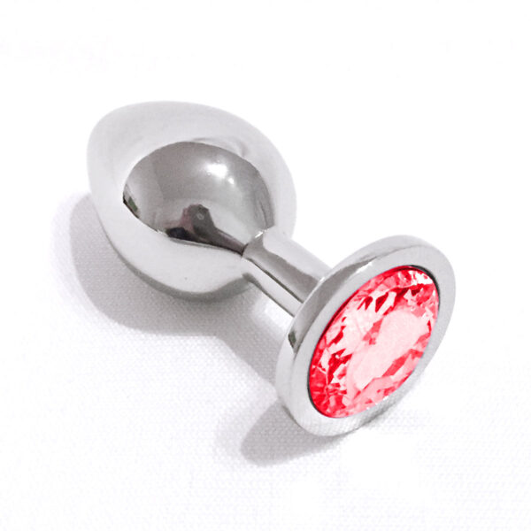Metall Buttplug mit Kristall mittel