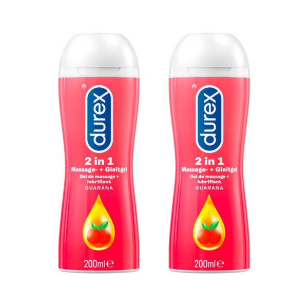 2x Durex Play 2 in 1 Massage Gleitgel Guarana 200 ml