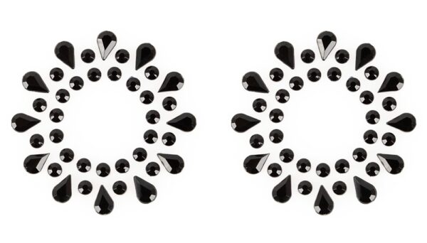 Magic Shiver Nippelsticker 2er-Set Nippelschmuck mit schwarzen Acrylsteinen