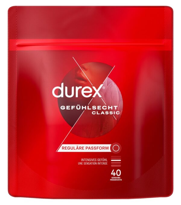 Durex 40 Gefühlsecht Classic Kondome 56 mm