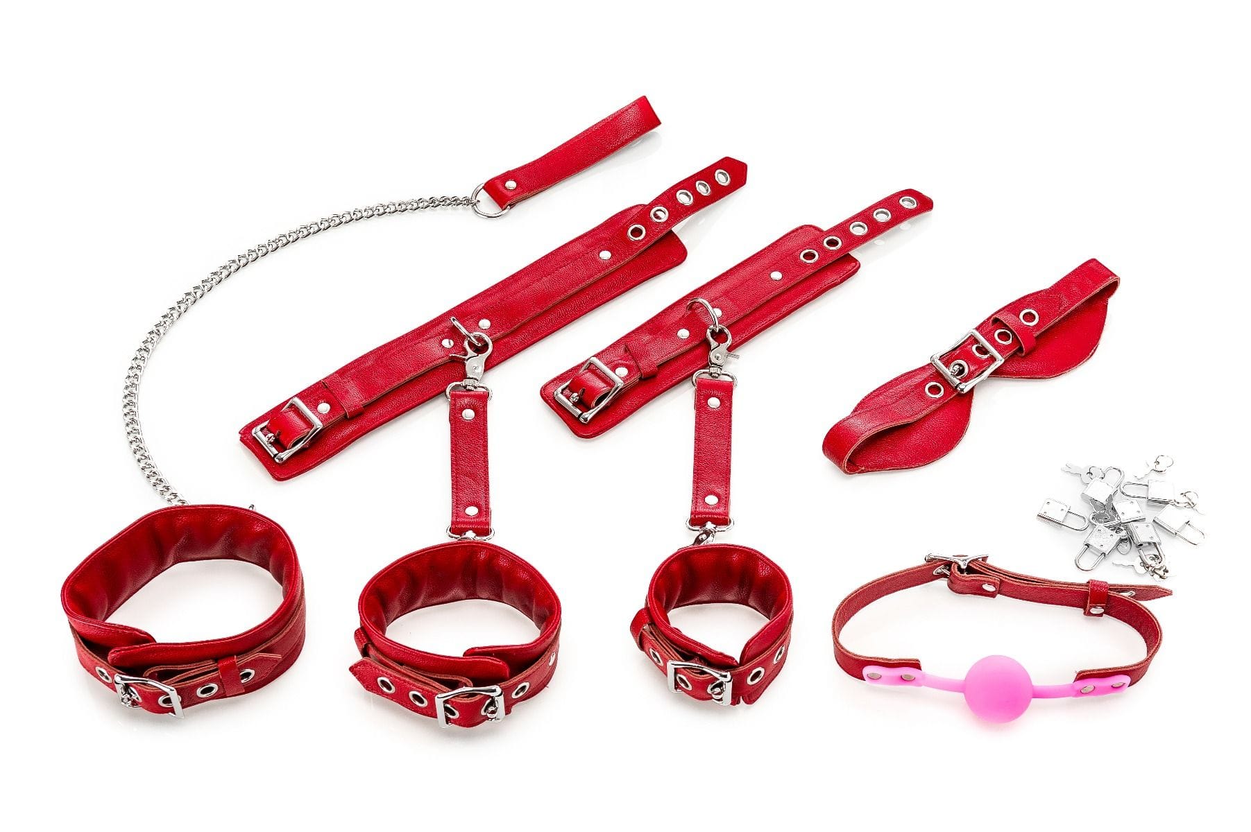bondage set 10 teilig buffelleder rot 1152607210
