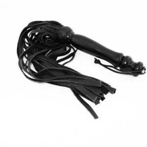 Lederpeitsche mit Holzgriff