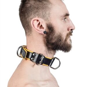 Halsfessel 4 D-Rings Yellow