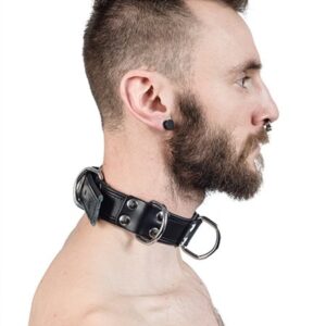 Halsfessel 4 D-Rings Black