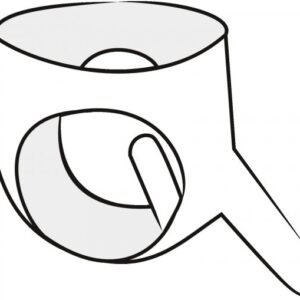 Schwarzer Latexslip mit Außen- und Innendildo