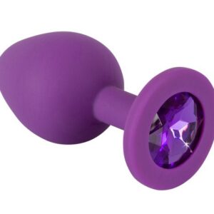 Lilafarbener Analplug mit Schmuckstein