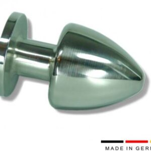 Buttplug aus Edelstahl Ø 70 mm optional Schrift