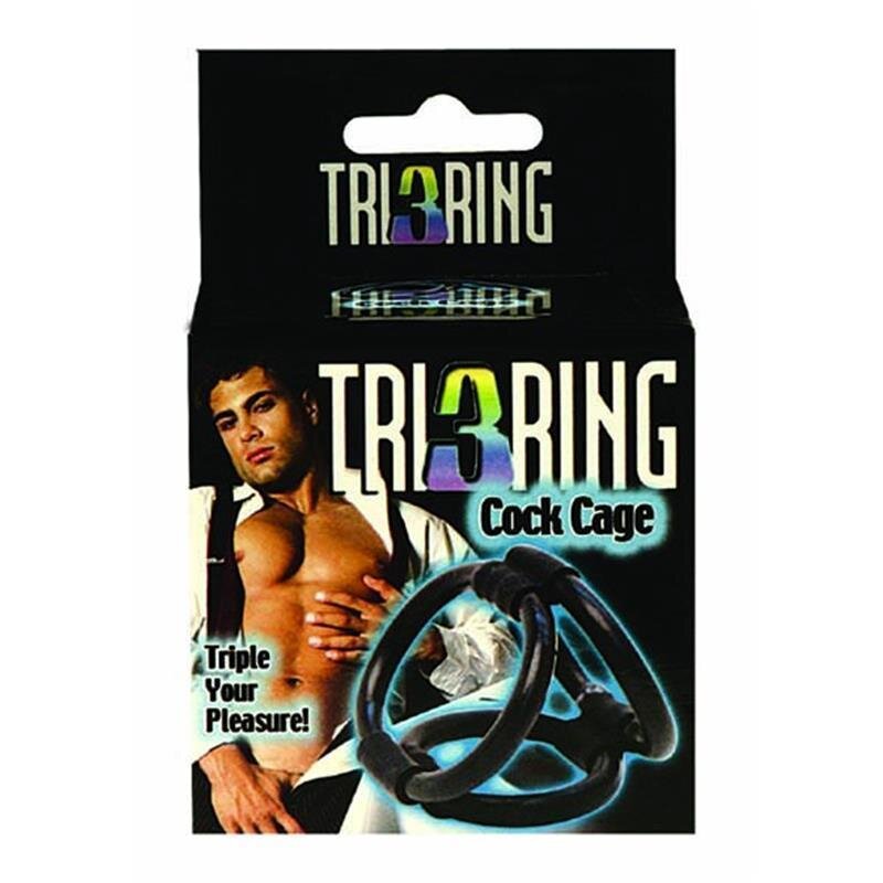 penisringe tri ring cock cage schwarz
