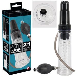 2-in-1 Penispumpe & Masturbator transparent