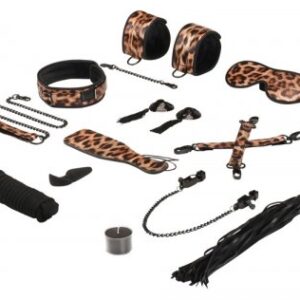 Leopard Wilde Leidenschaft – Leopard Print Bondage-Set mit Flogger