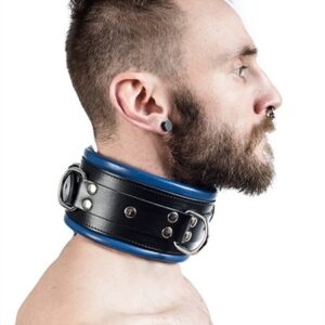 Sklaven Halsfessel mit blauer Polsterung