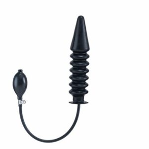 Aufblasbarer Dildo geriffelt mit Kern schwarz L