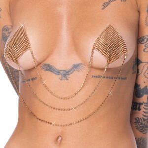 Glitzer-Nippelsticker mit Ketten