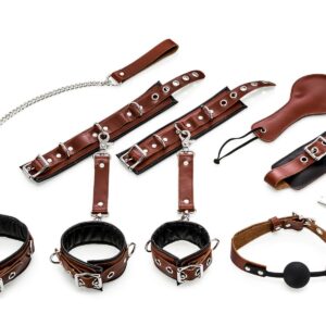 Bondage-Set 8-teilig braun-schwarz