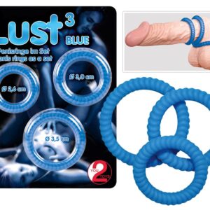Penisring Trio Set blau