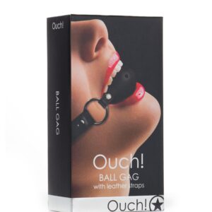 Mundknebelball Leder schwarz