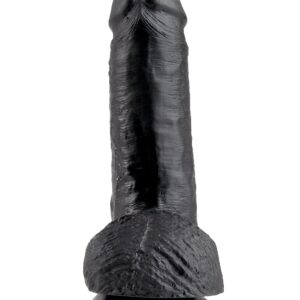 Realistischer Dildo Jones mit Hoden schwarz