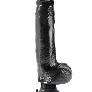 Realistischer Vibrator King mit Hoden schwarz 23 x 5 cm