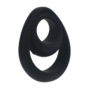 Penisring Double Ergo aus Silikon Schwarz
