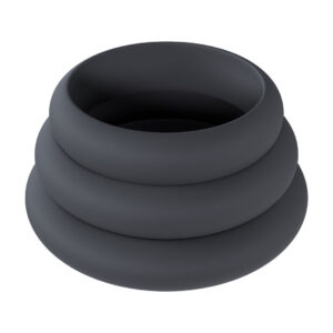 Penisring-Set Wide O aus Silikon 3-teilig Schwarz L/XL/XXL