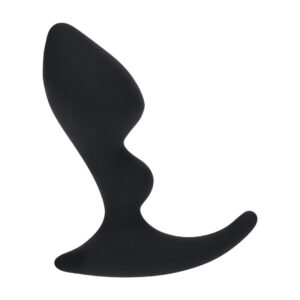 Prostata-Stimulator aus Silikon mit doppelten Rillen Schwarz