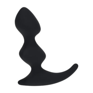 Prostata-Stimulator aus Silikon mit doppelten Rillen Schwarz Modell 2