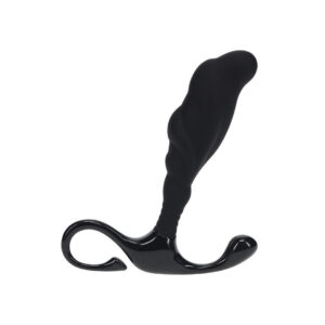 Prostata-Stimulator aus Silikon fest mit Struktur Schwarz S