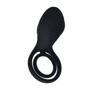 Hodenring mit Vibration und Flügel-Stimulator Schwarz