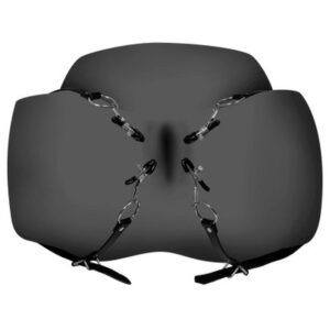 Spreizer Ouch für die Schamlippen mit Klemmen Schwarz 84 cm