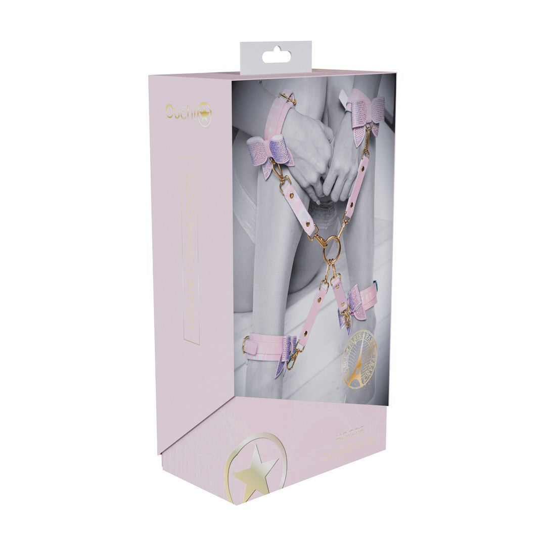 Hogtie-Kreuz Ouch Paris mit Goldbeschlägen Rosa 1 Hogtie-Kreuz Ouch Paris mit Goldbeschlägen Rosa