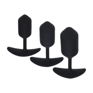 Analplug-Trainingsset aus Silikon mit Gewichten 3-teilig Schwarz