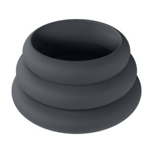 Penisring-Set Wide O aus Silikon 3-teilig Schwarz S/M/L