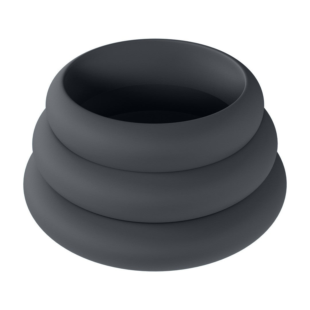 Penisring-Set Wide O aus Silikon 3-teilig Schwarz S/M/L 1 Penisring-Set Wide O aus Silikon 3-teilig Schwarz S/M/L