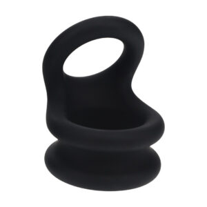 Penisring Wide Double O aus Silikon Schwarz S 5 x 5 cm