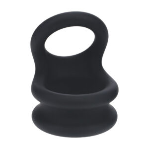 Penisring Wide Double O aus Silikon Schwarz L 6 x 6 cm