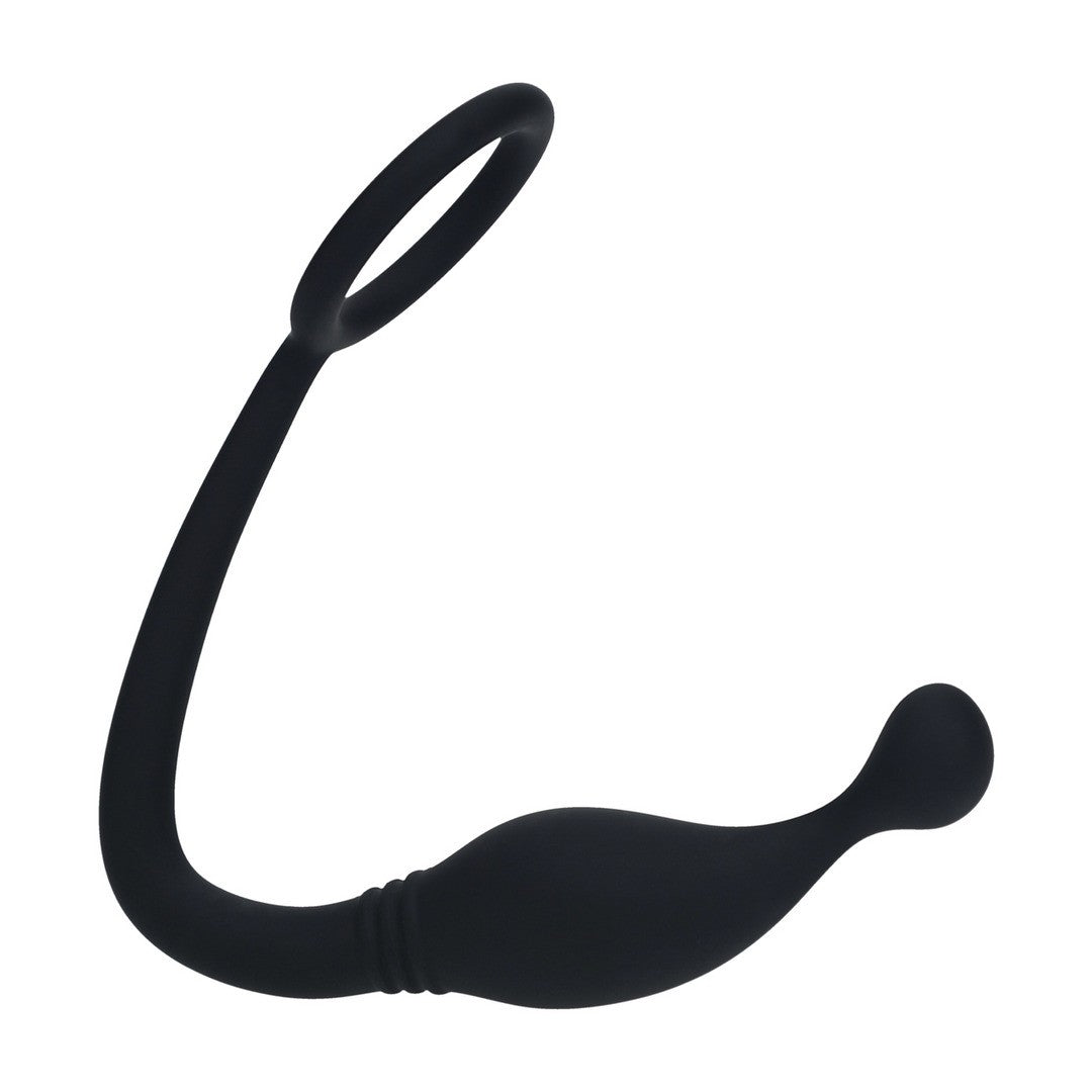 Prostata-Stimulator mit Penisring aus Silikon Schwarz S 11 x Ø 4,1 cm 1 Prostata-Stimulator mit Penisring aus Silikon Schwarz S 11 x Ø 4,1 cm