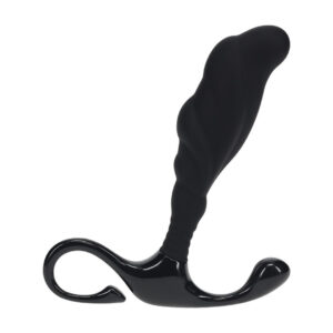 Prostata-Stimulator mit Struktur aus festem Silikon Schwarz L 9,8 x Ø 2,6 cm