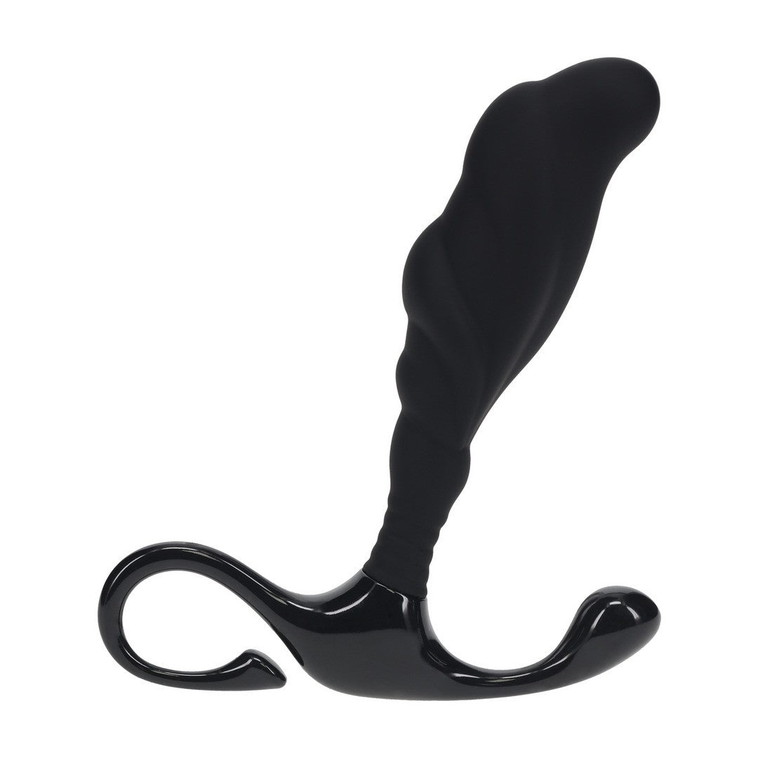 Prostata-Stimulator mit Struktur aus festem Silikon Schwarz L 9,8 x Ø 2,6 cm 1 Prostata-Stimulator mit Struktur aus festem Silikon Schwarz L 9,8 x Ø 2,6 cm